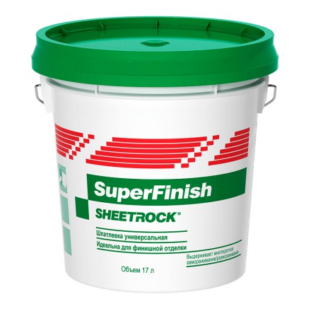 Шпатлевка Sheetrock Super Finish , 28кг зеленая крышка